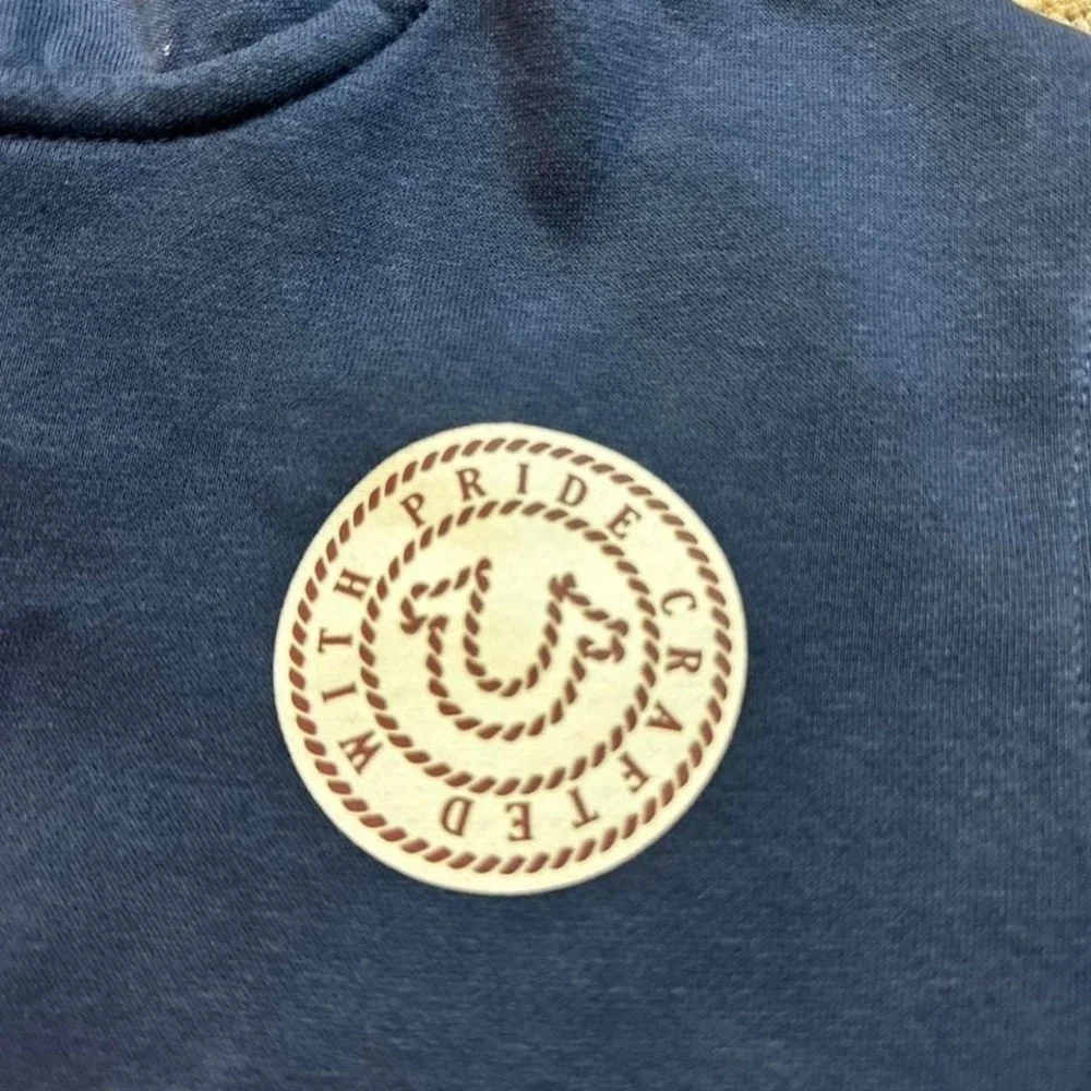 True Religion full zip double sided hoodie sweatshirt size men's small